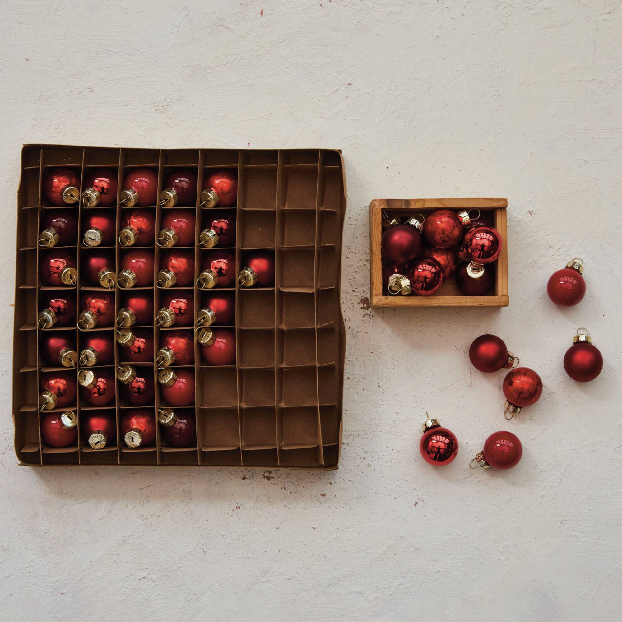 Hello Honey® 1" Red Round Glass Ball Ornaments, 49ct.